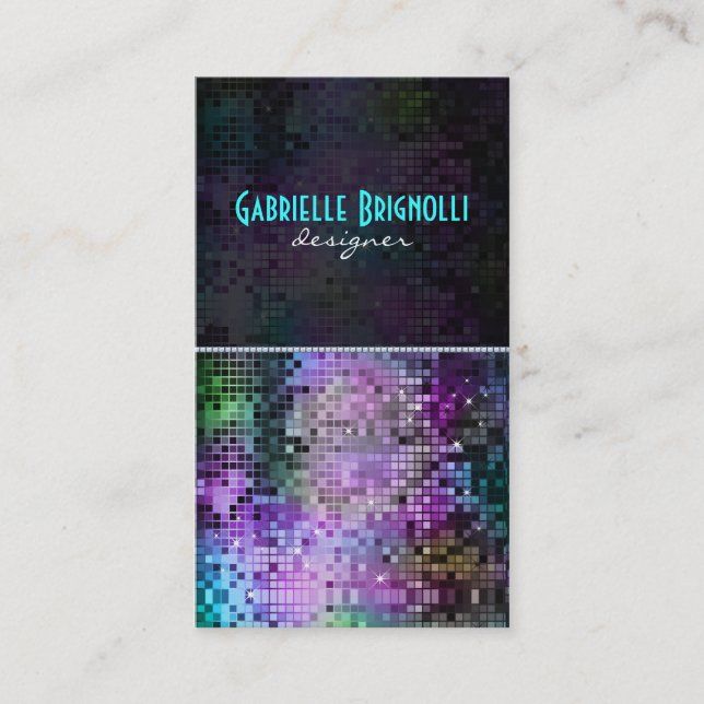 Colourful Sparkles & Glitter Pattern 2 Business Card (Front)