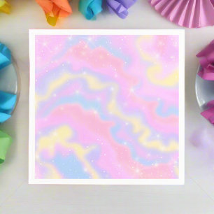 Colourful Sparkles Rainbow Cute Girly Party Napkin