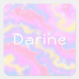 Colourful Sparkles Rainbow Girly Square Sticker