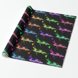 Colourful Sparkling Merry Christmas Wrapping Paper