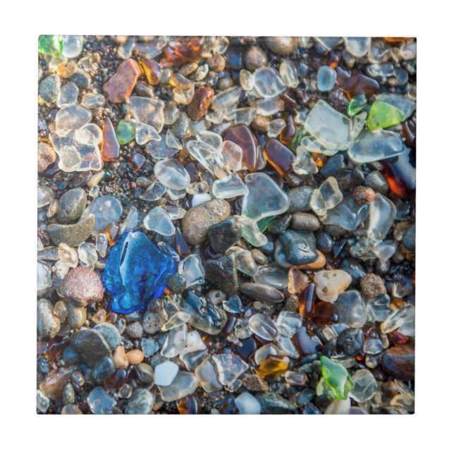 Colourful Sparkling Sea Glass Ceramic Tile (Front)