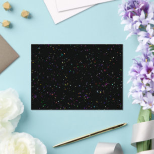 Colourful sparkling stars in night sky black desig acrylic invitations