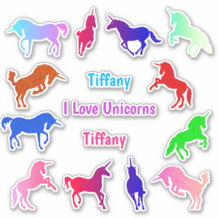 Colourful & Sparkly Unicorn Vinyl Stickers