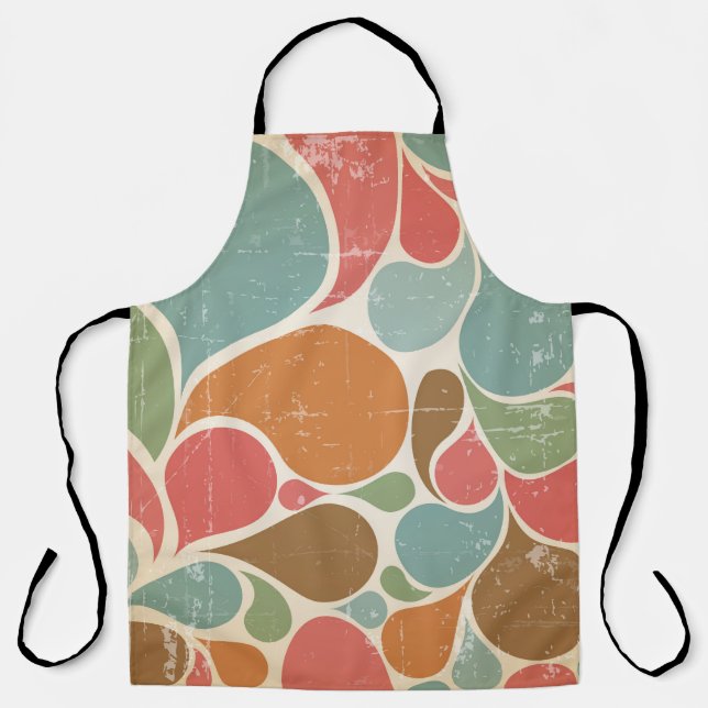 Colourful Spatters: Abstract Retro Pattern. Apron (Front)