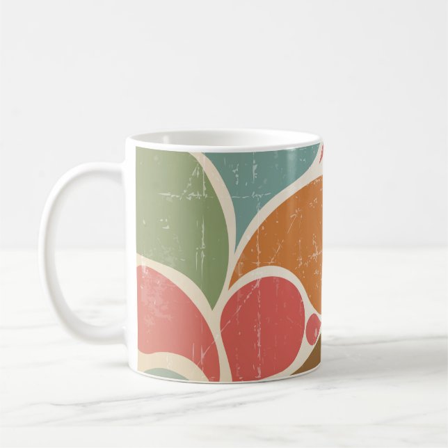 Colourful Spatters: Abstract Retro Pattern. Coffee Mug (Left)