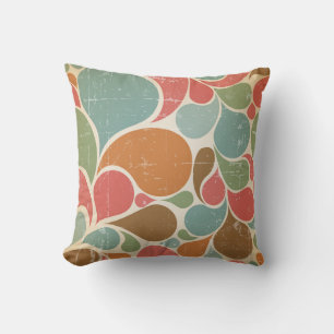 Colourful Spatters: Abstract Retro Pattern. Cushion