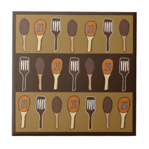 Colourful Spatula Kitchen Cooking Utensils Ceramic Tile