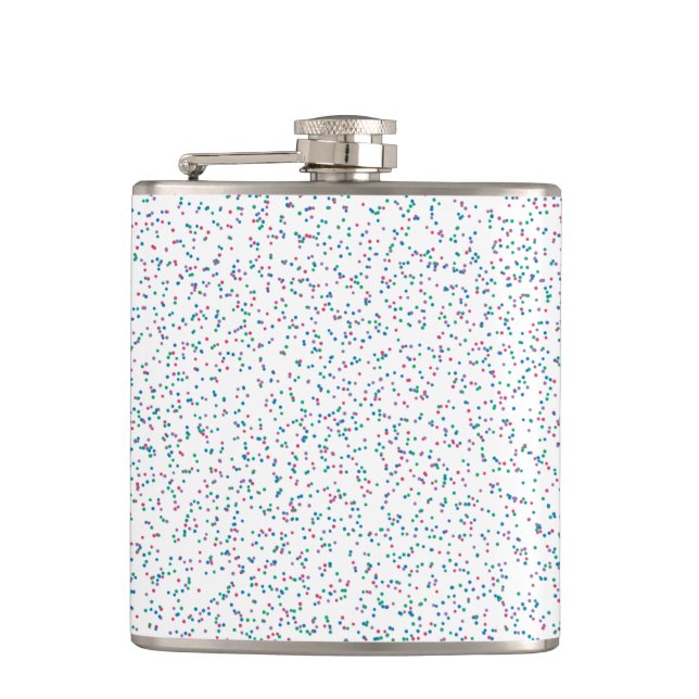Colourful Speckled Spring Dots  Hip Flask (Front)