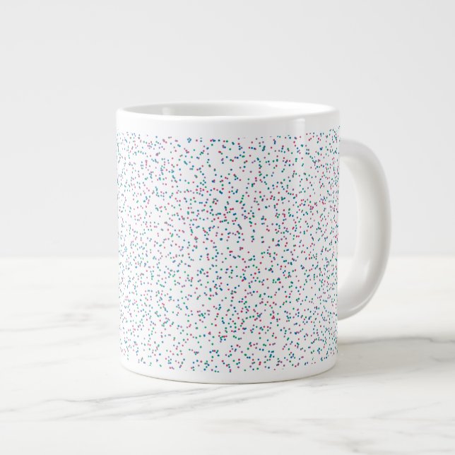 Colourful Speckled Spring Dots  Large Coffee Mug (Front Right)