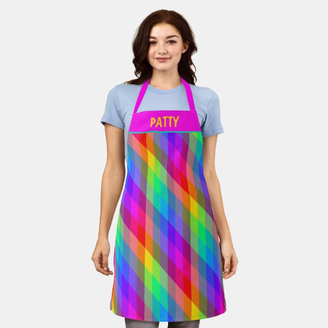 Colourful Spectral Prisms Custom Apron (Worn)