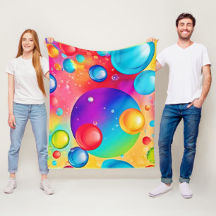 Colourful Sphere Abstract Art Fleece Blanket