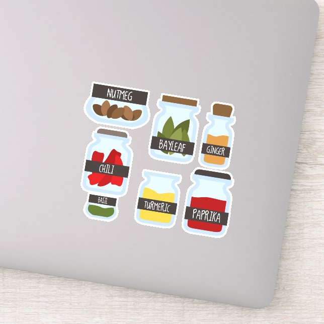 Colourful spice jars cooking style (Detail)