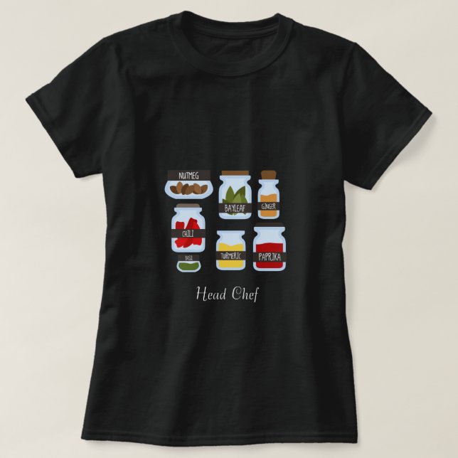 Colourful spice jars cooking style T-Shirt (Design Front)