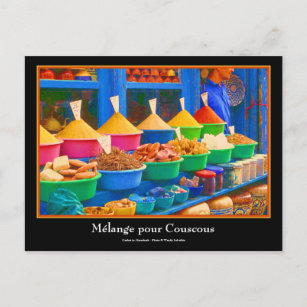 Colourful Spice Market in Marrakesh Morocco Postcard