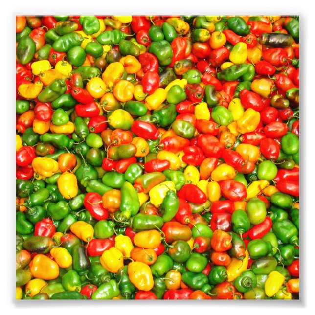 Colourful spicy chilli pattern photo print (Front)