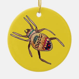 Colourful Spider arachnid art Ceramic Ornament