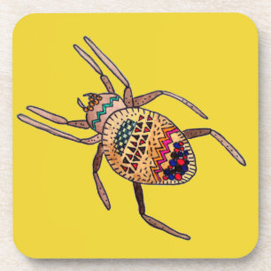Colourful Spider arachnid art Coaster