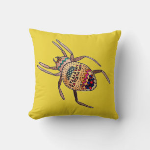 Colourful spider arachnid art cushion