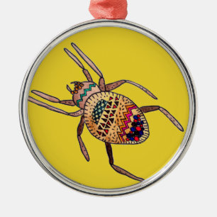 Colourful Spider arachnid art Metal Tree Decoration
