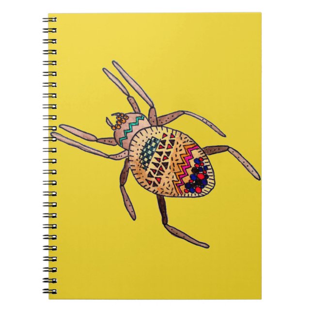 Colourful Spider arachnid art Notebook (Front)