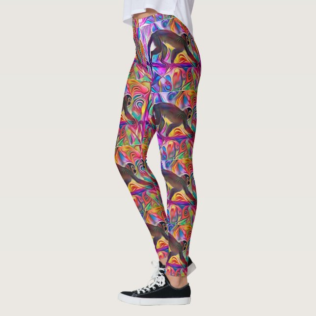Colourful Spider Monkey Art Leggings (Left)