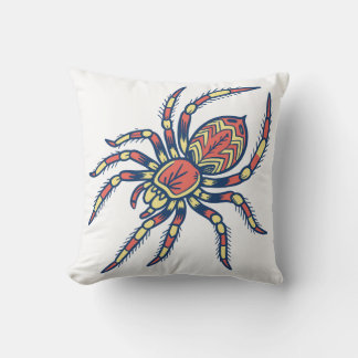 Colourful Spider throw Pillow
