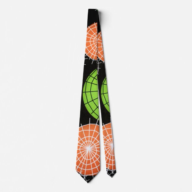 Colourful Spider Web Design  Futuristic Circular Tie (Front)