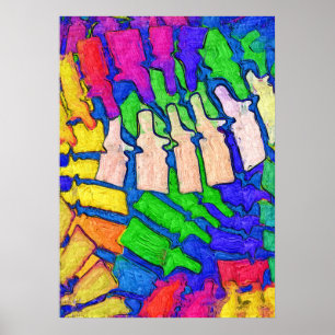 Colourful Spine Art Poster