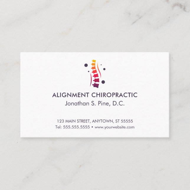 Colourful Spine Logo Chiropractic Appointment Card (Front)