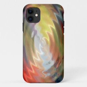 Colourful Spiral Abstract Art 3 iPhone 11 Case