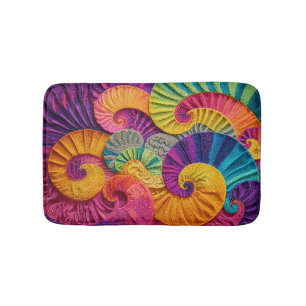 Colourful Spiral Abstract Background Vivid Energy Bath Mat