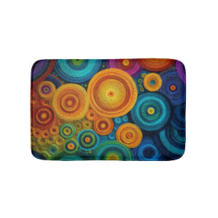 Colourful Spiral Abstract Pattern Geometric Swirl Bath Mat