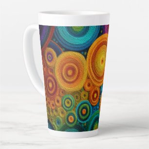 Colourful Spiral Abstract Pattern Geometric Swirl Latte Mug