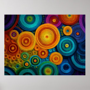 Colourful Spiral Abstract Pattern Geometric Swirl Poster