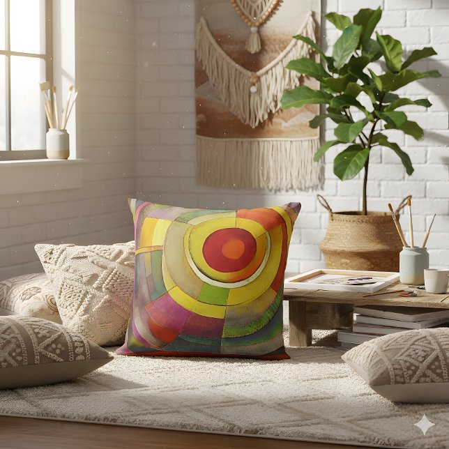 Colourful Spiral Acrylic Painting Pastel Art Cushion (Creator Uploaded)