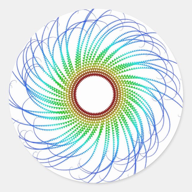 Colourful Spiral Classic Round Sticker (Front)
