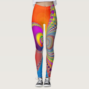 Colourful Spiral Fractal Leggings