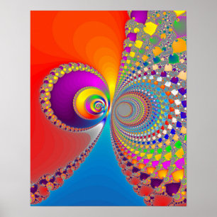 Colourful Spiral Fractal Poster