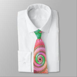 Colourful Spiral Fractal  Tie