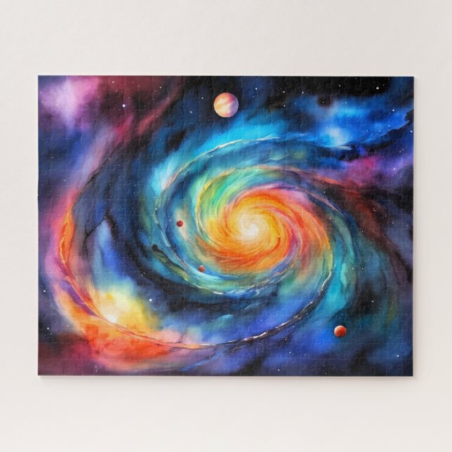 Colourful Spiral Galaxy Outer Space Jigsaw Puzzle (Horizontal)