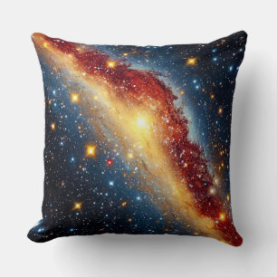 Colourful Spiral Galaxy with Bright Stars Cushion