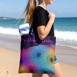 Colourful Spiral Geometric Tote Bag