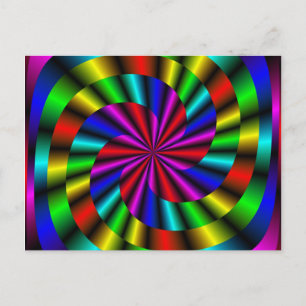 colourful spiral mandala postcard