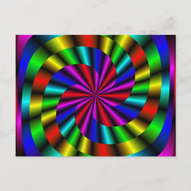 colourful spiral mandala postcard (Front)