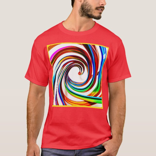 Colourful Spiral Pattern Art T-Shirt (Front)