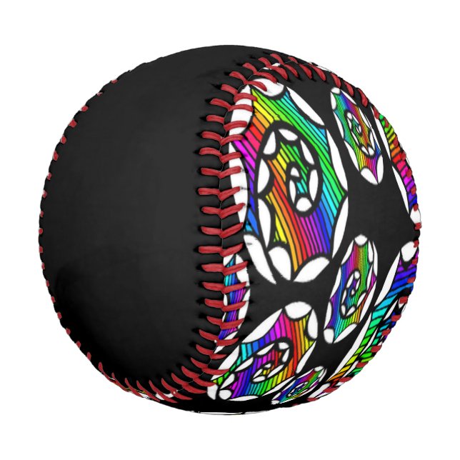 Colourful spiral pattern baseball (Angled)