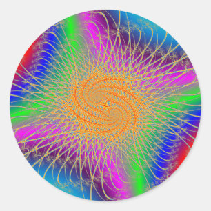 Colourful Spiral Pattern Classic Round Sticker