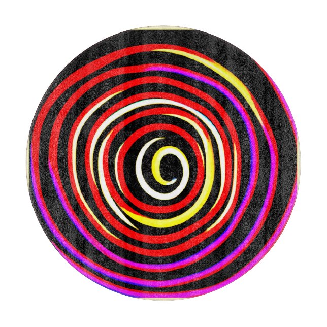 Colourful Spiral Pattern Cutting Board (Front)