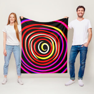 Colourful Spiral Pattern Fleece Blanket