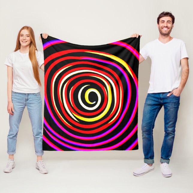 Colourful Spiral Pattern Fleece Blanket (In Situ)